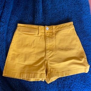 Madewell Size 26 high waisted mustard yellow shorts